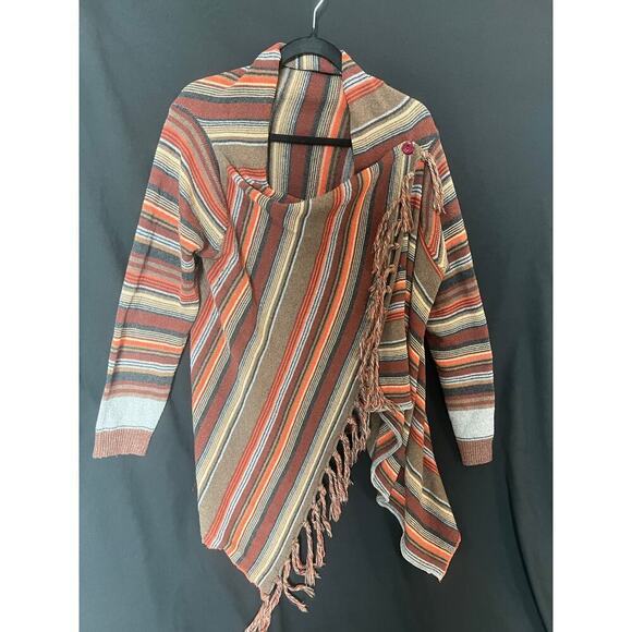 Womens Open Front Knit Sweater / Fall / Fringe / Flowy - Picture 1 of 6